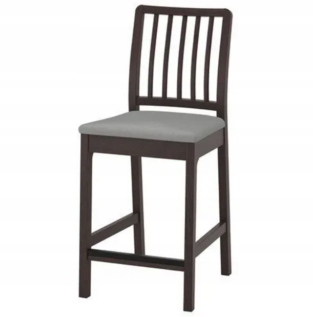 Ikea Ekedalen Barová stolička hoker, tmavohnedá/orsta svetlosivá, 62 cm