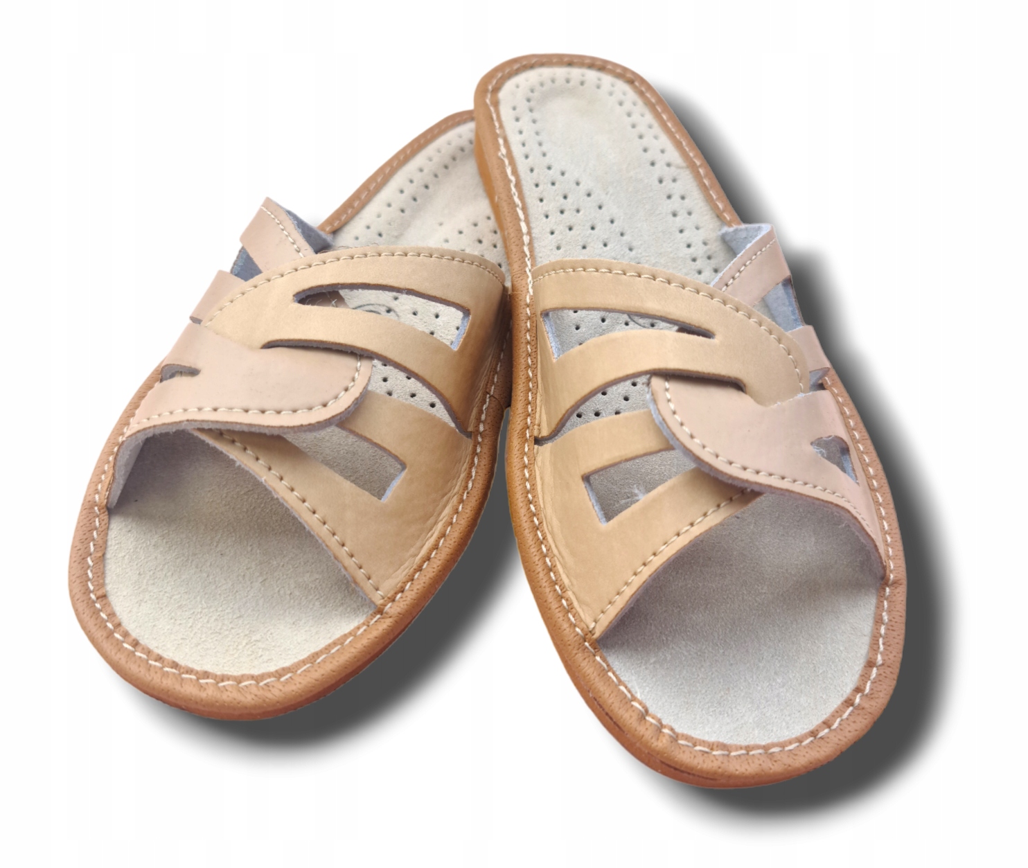 Pantofle Klapki Laczki Damskie Skórzane Rozmiar 37 Wsuwane Rozmiary 36-41 Rozmiar 37