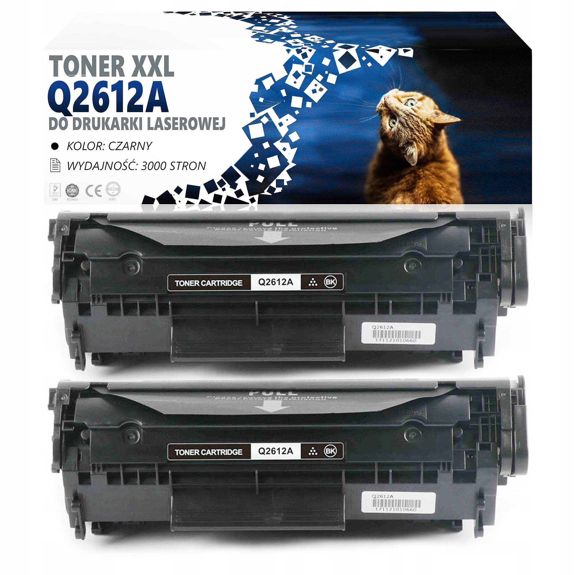 

2X Tonery XL Do Hp LaserJet 1020 Q2612A 12A