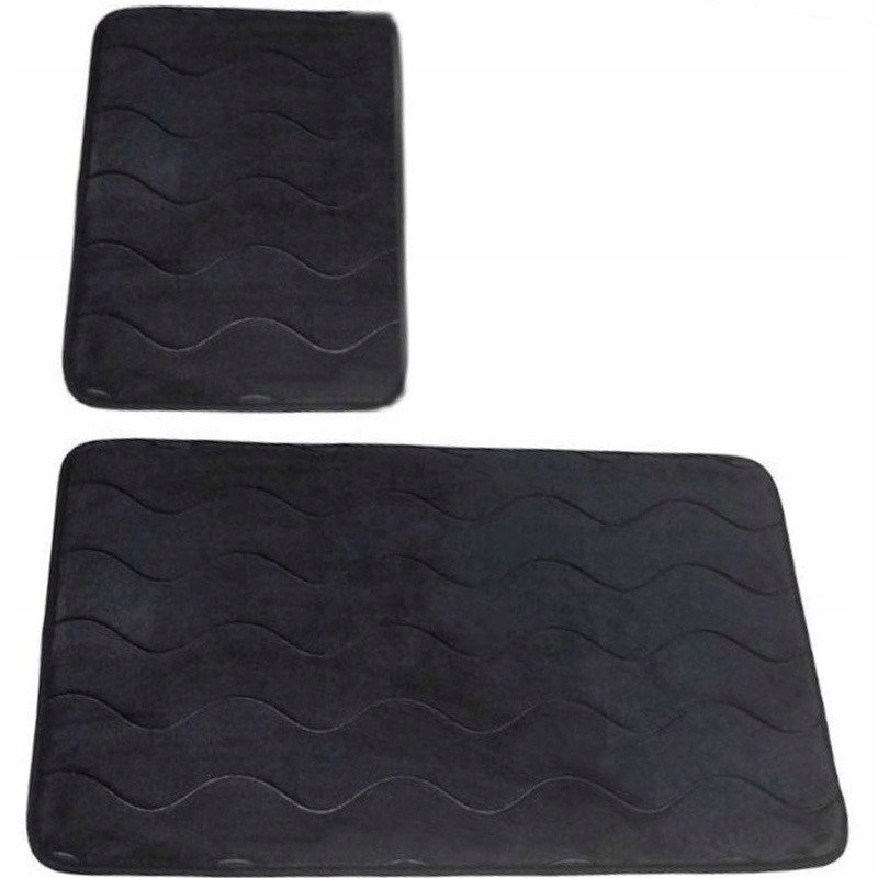 

Dywaniki Łazienkowe Czarne Antypoślizgowe 2 części