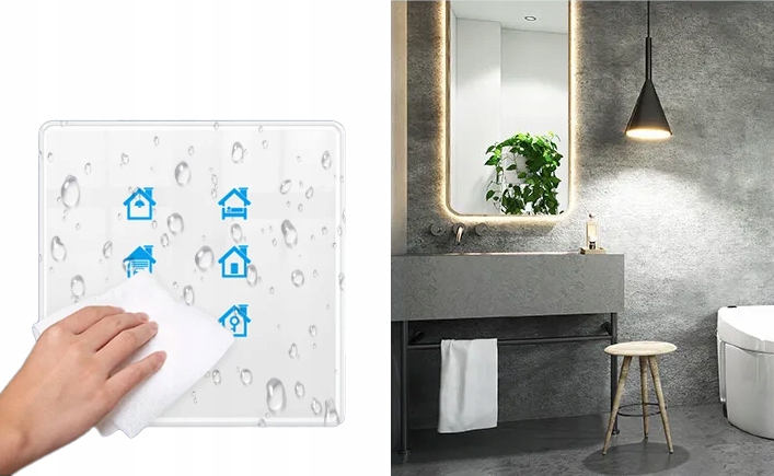 PRZEŁĄCZNIK PILOT SCEN SMART WIFI SZKLANY DOTYKOWY TUYA LED Seria 6