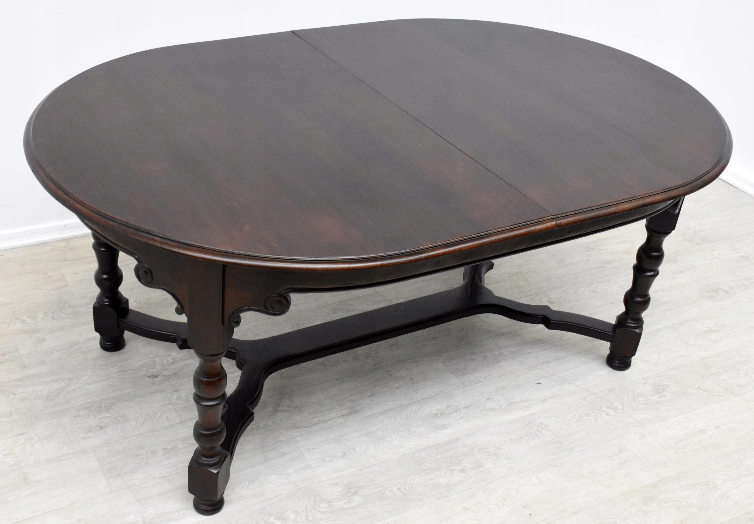 STYLOWY DĘBOWY ROZKŁADANY STÓŁ, h77,5x222x120cm