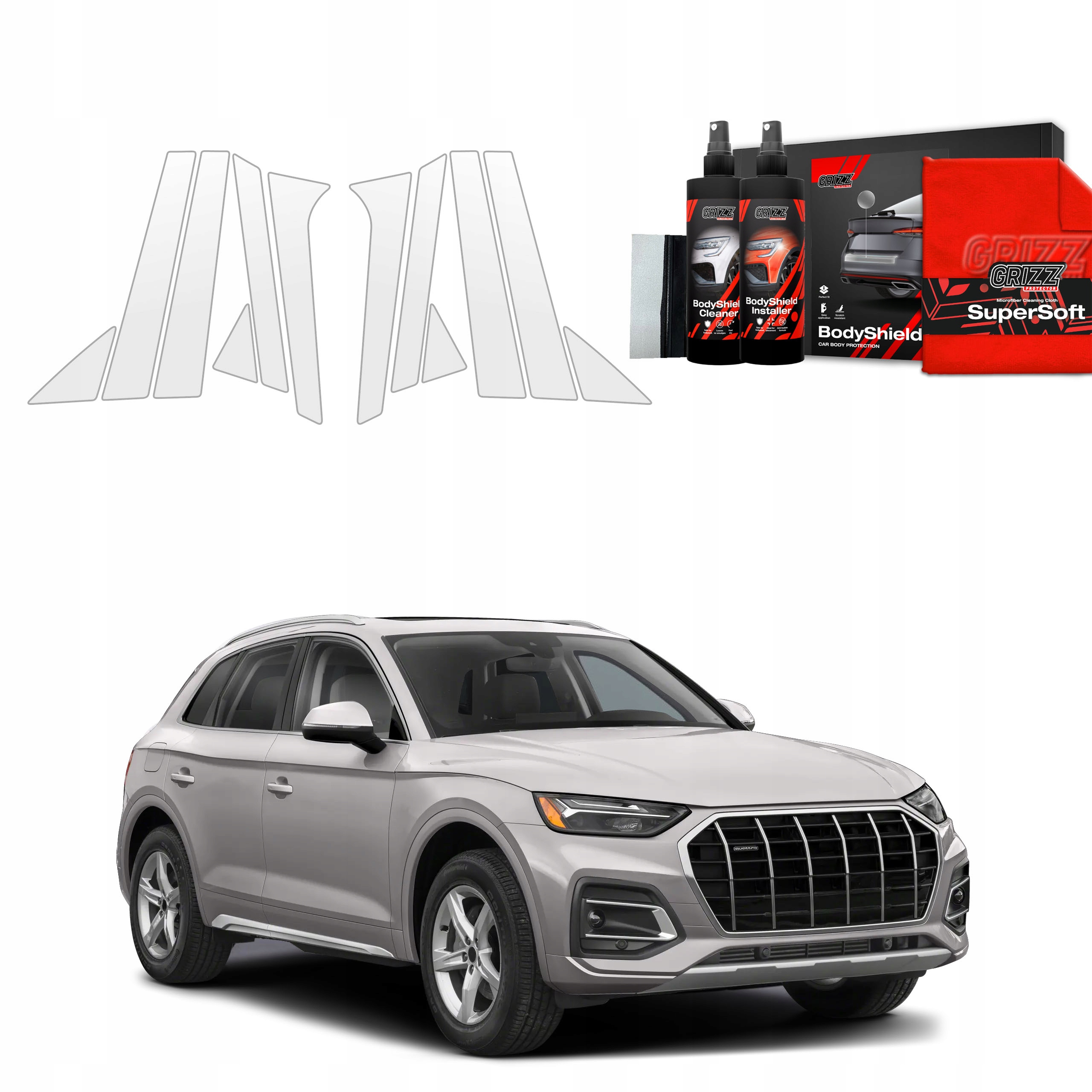 12v1 Fólie Ppf dýha na sloupky pro Audi Q5 (2020-2025)