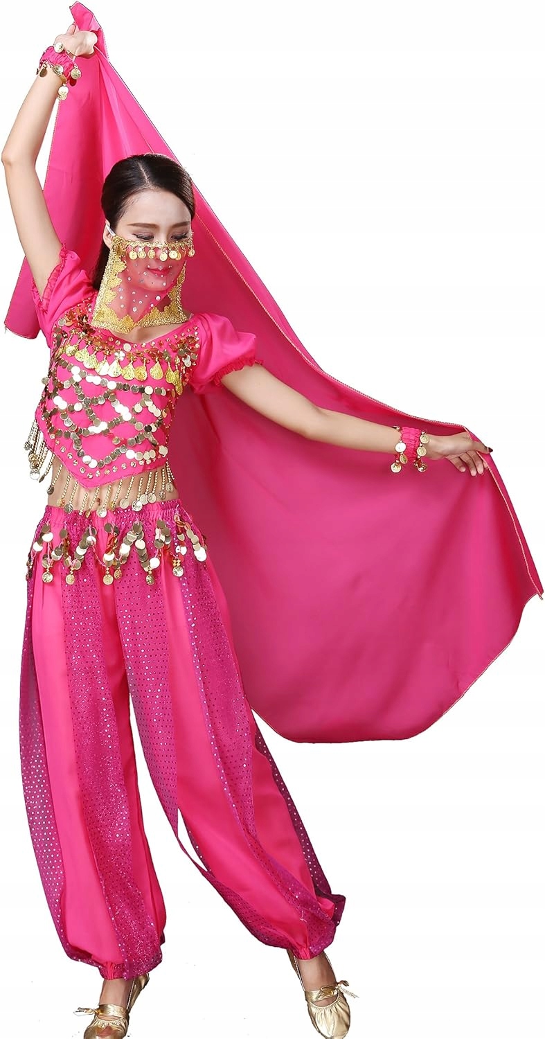Kostým pro břišní tanec s závojem – růžový komplet Astage H2.7