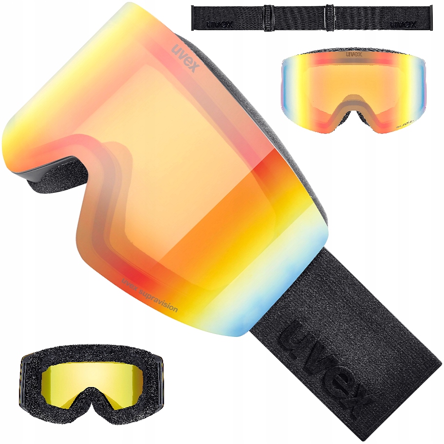Snowboardové lyžařské brýle Uvex Provoqe Fm S2 black matt 2230