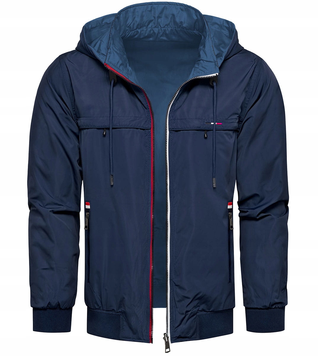 Pánská přechodová bunda větrovka modrá 2v1 L