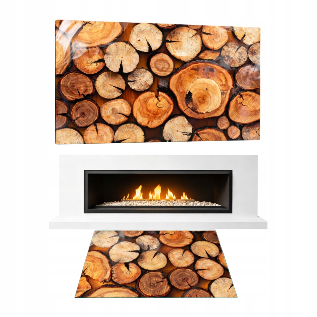 Sklo Pod Krb Podložka Tvrzené Sklo Rozměr 52x45 cm Grafika Dřevo