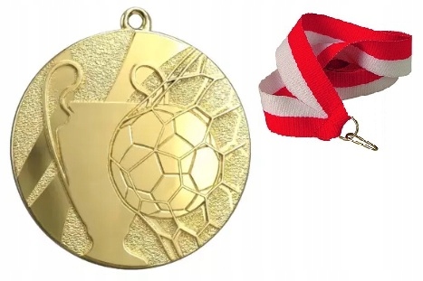 Medal Złoty Puchar Mistrzów Piłka Nożna 50MM Wstążka Top Oferta!