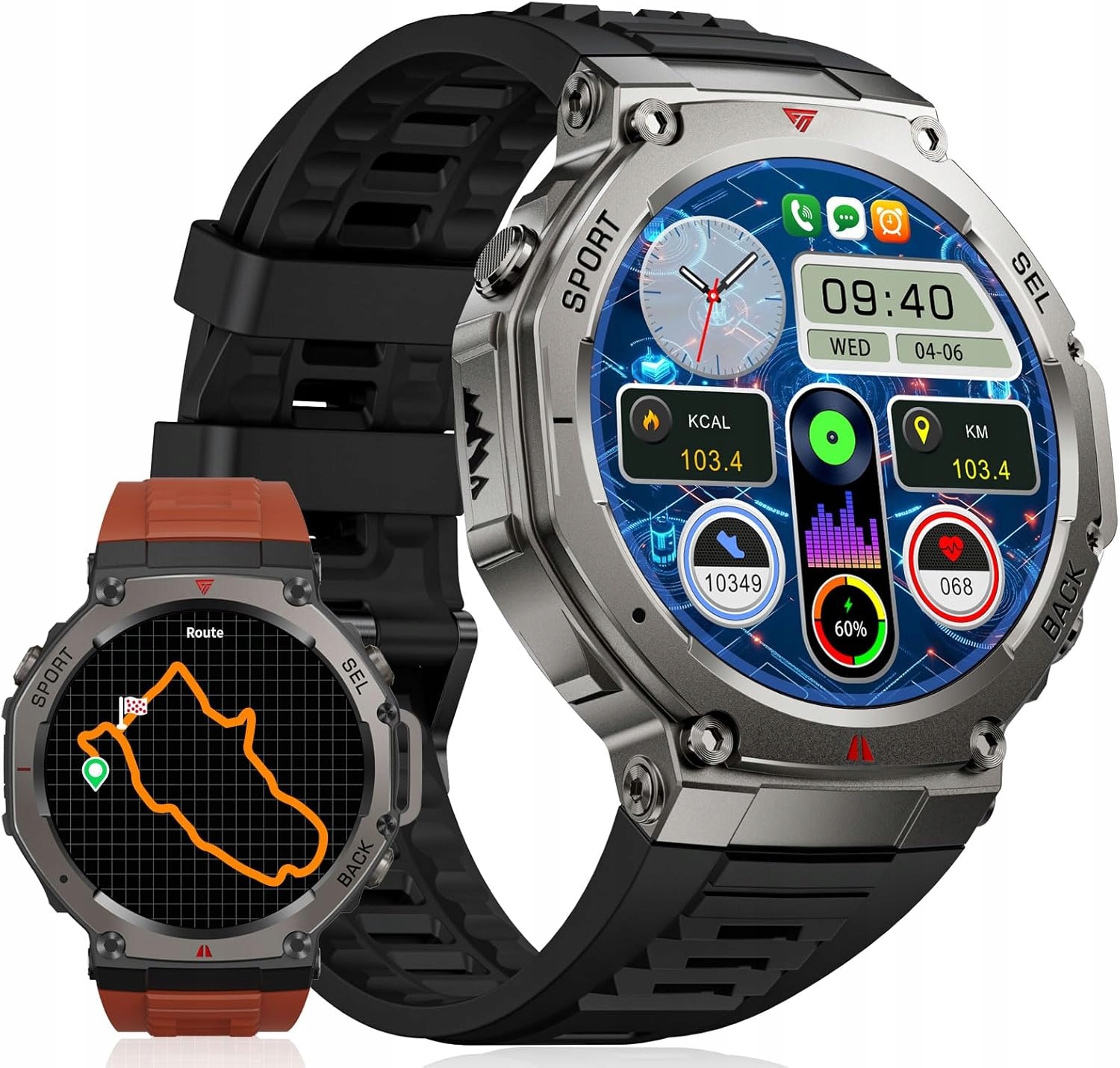 Foxbox DM3 Gps Smartwatch męski 2 paski IP68