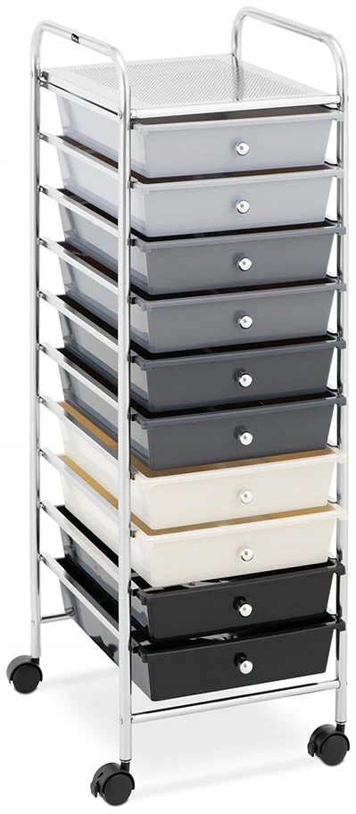 POMOCNIK KOSMETYCZNY SZAFKA NA KÓŁKACH 10 SZUFLAD