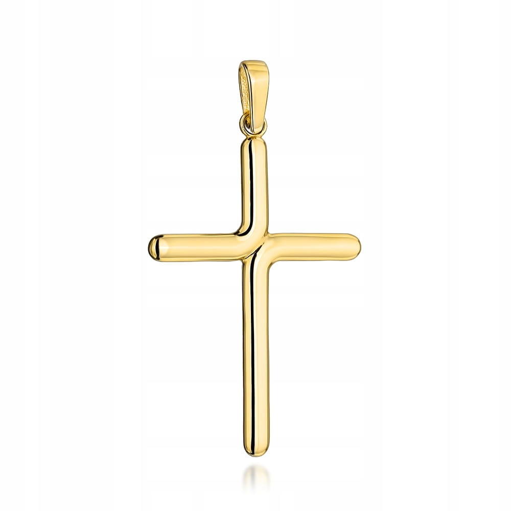 Zlatý křížek 585 hladký, zaoblený, velmi elegantní dárek na křtiny