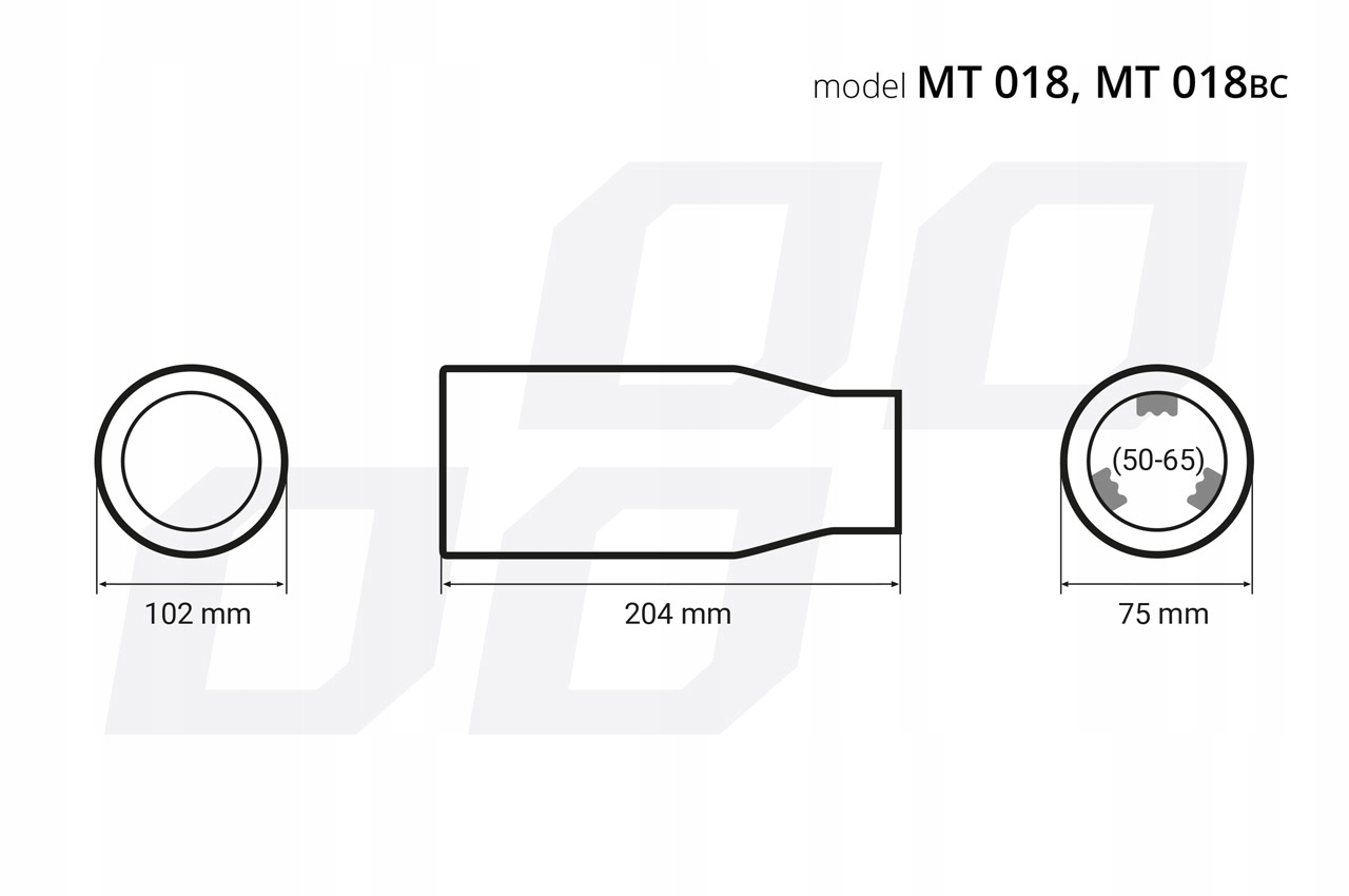 KOŃCÓWKA WYDECHU TŁUMIKA GRAFIT CHROM Producent części Amio