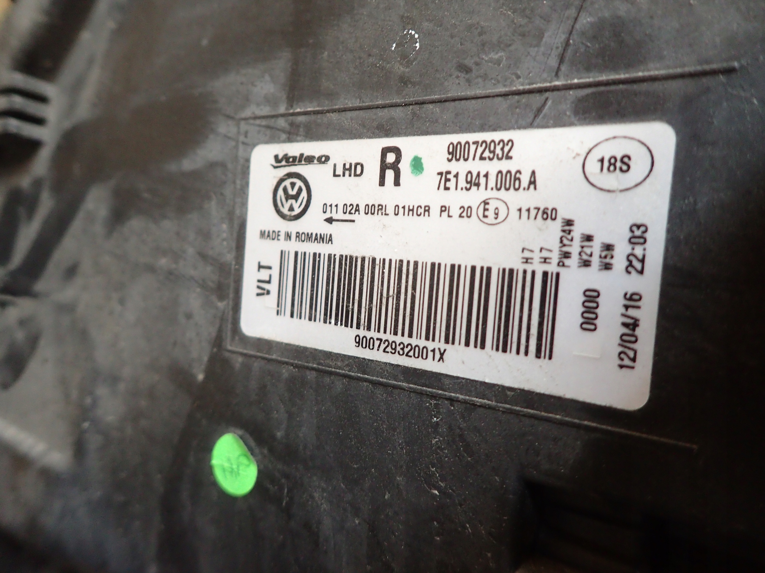 LIGHT FRONT RIGHT VW T6 7E1941006A