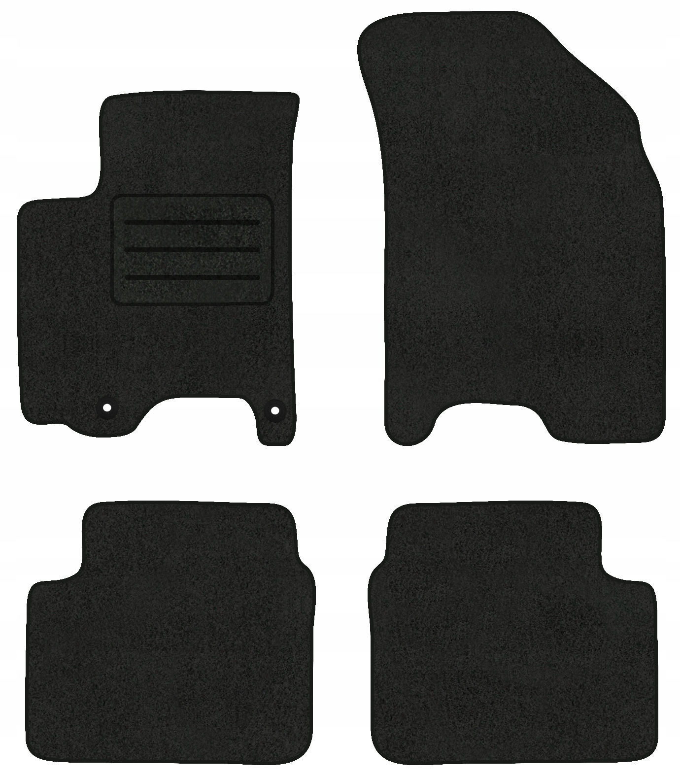 Velurové koberce Lux pro Chevrolet Aveo I T200 (2003-2007) Komplet Černé
