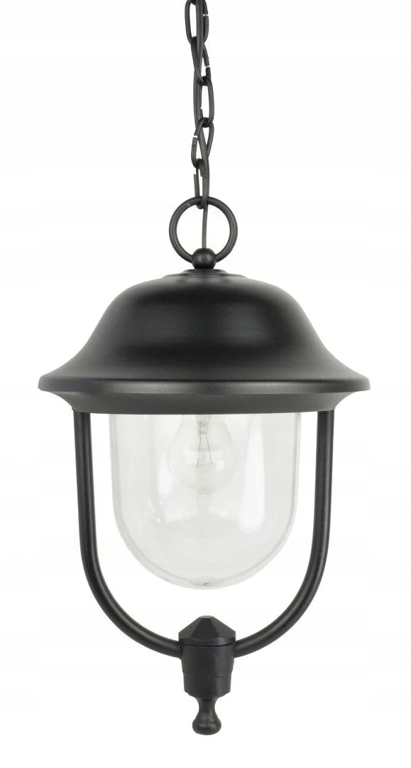 Závesná záhradná lampa, klasická terasová lampa, čierna IP43 Su-ma