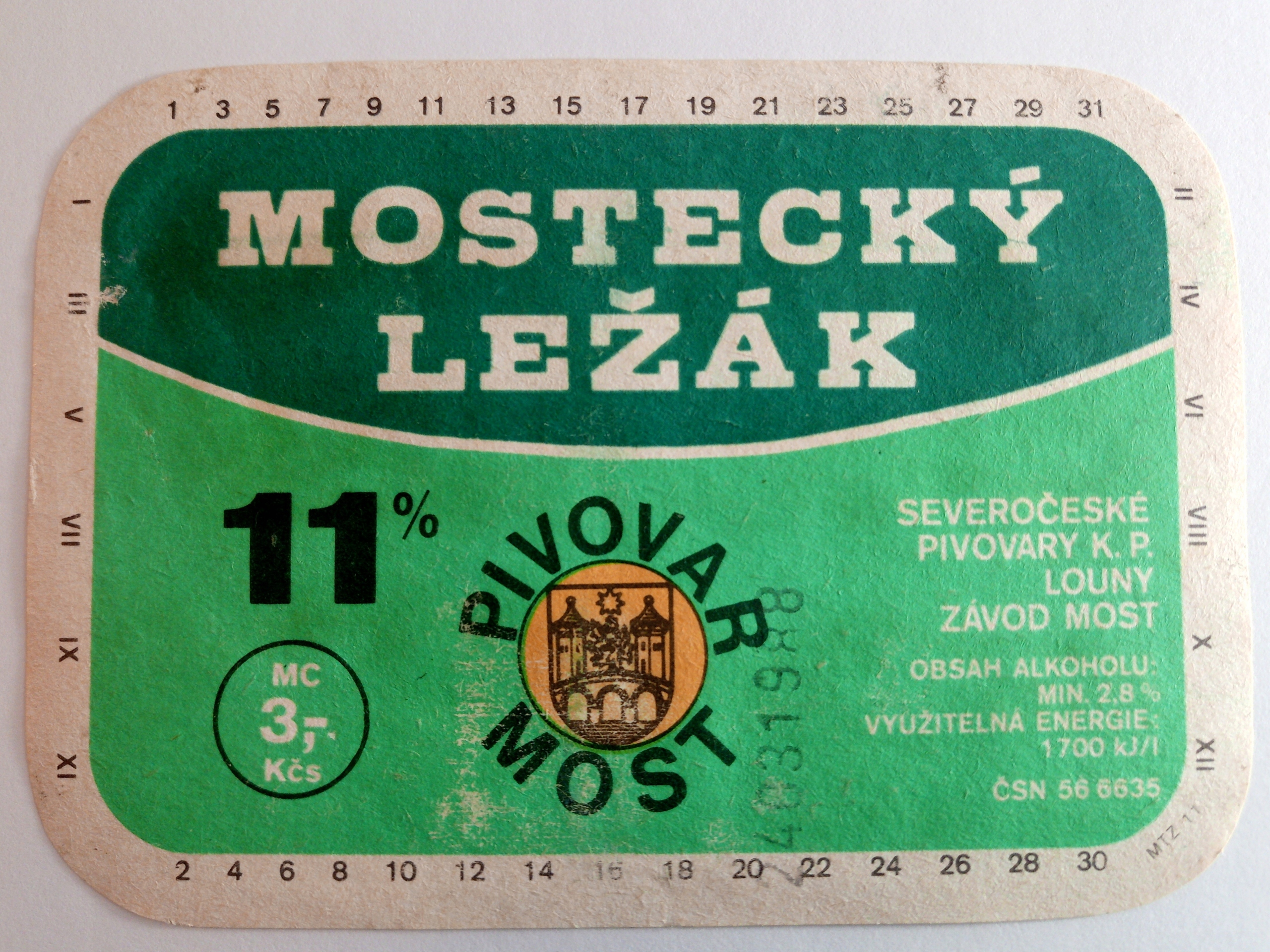 Pivovar Väčšina štítok - Mostecky Lezak