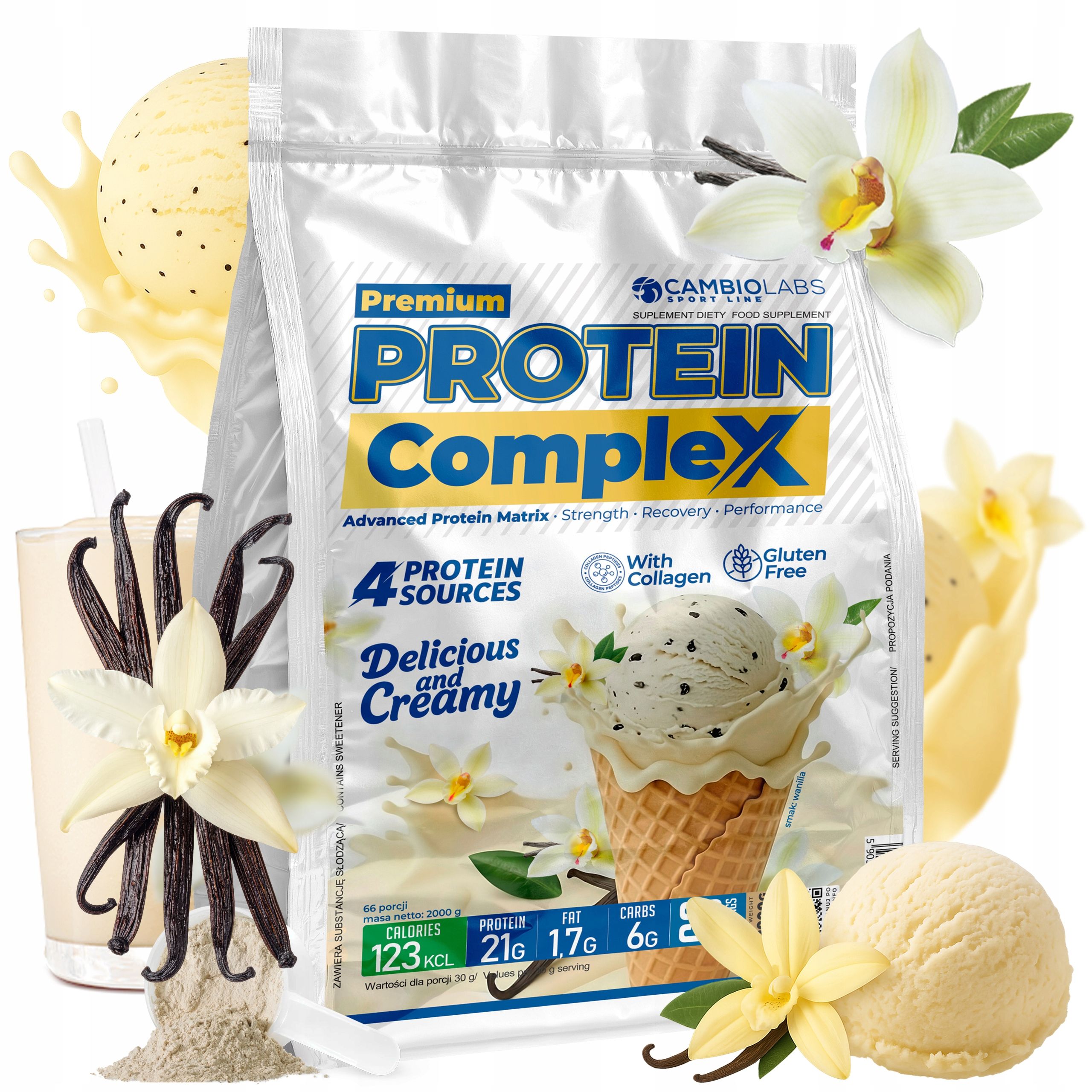 Doplněk Stravy Wpc Kolagen Albumin Protein Vanilkový protein 2 kg