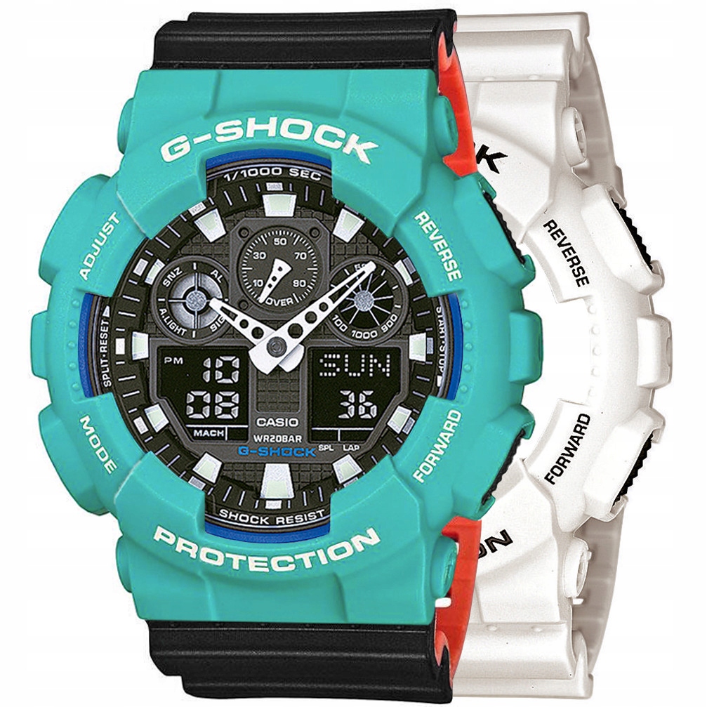 Sada Hodinek G-shock GA-100B-7AER Zelená Černá,červená
