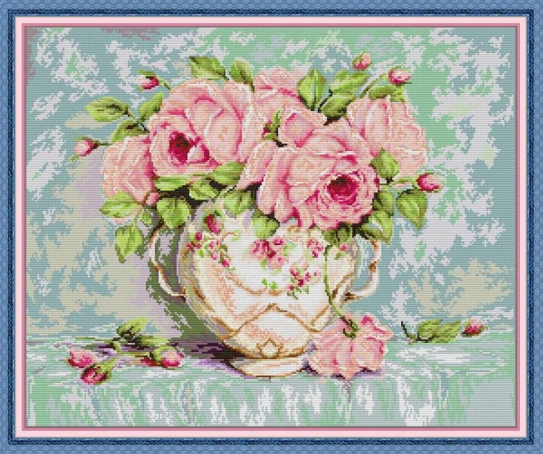 Křížková výšivka počítaná sada (kanva, mulina)