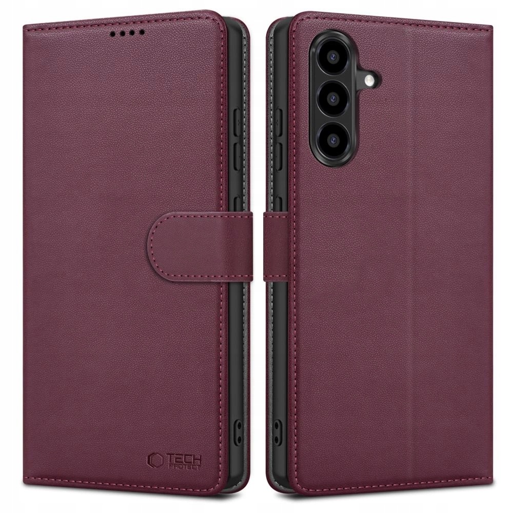 Etui Tech-Protect Wallet na Samsung Galaxy A36 A56 A37 5G bordowe