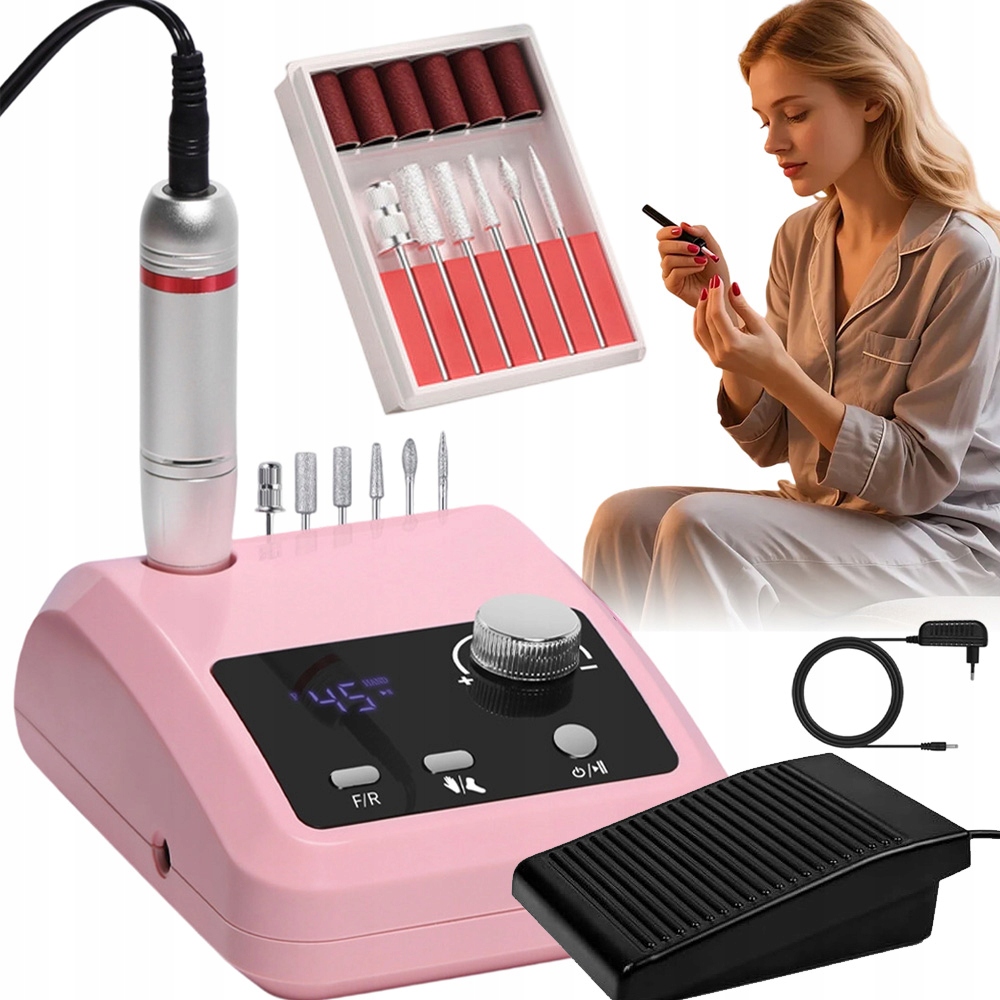 Pilník S LCD displej A Pedálem A Náhradními Hlavicemi