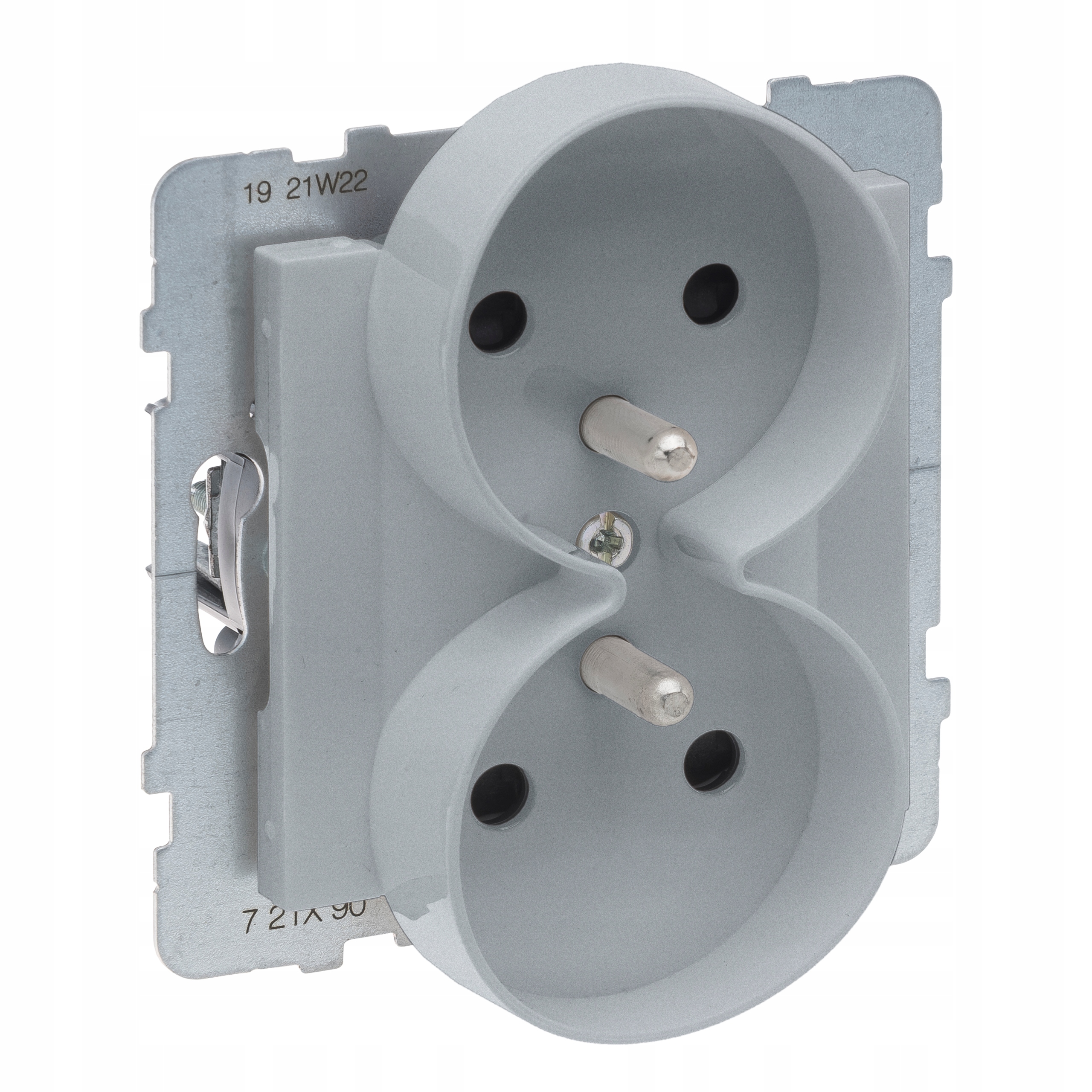 

Suno Gniazdo podwójne 2x2P+Z Aluminium (721390)