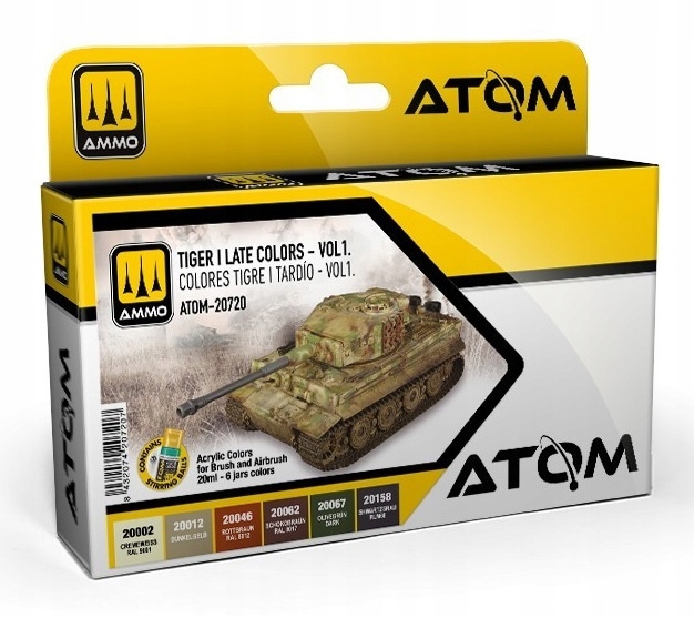 Ammo Mig 20720 Atom Tiger I Late Colors Set Vol.1 sada barev 6x20 ml