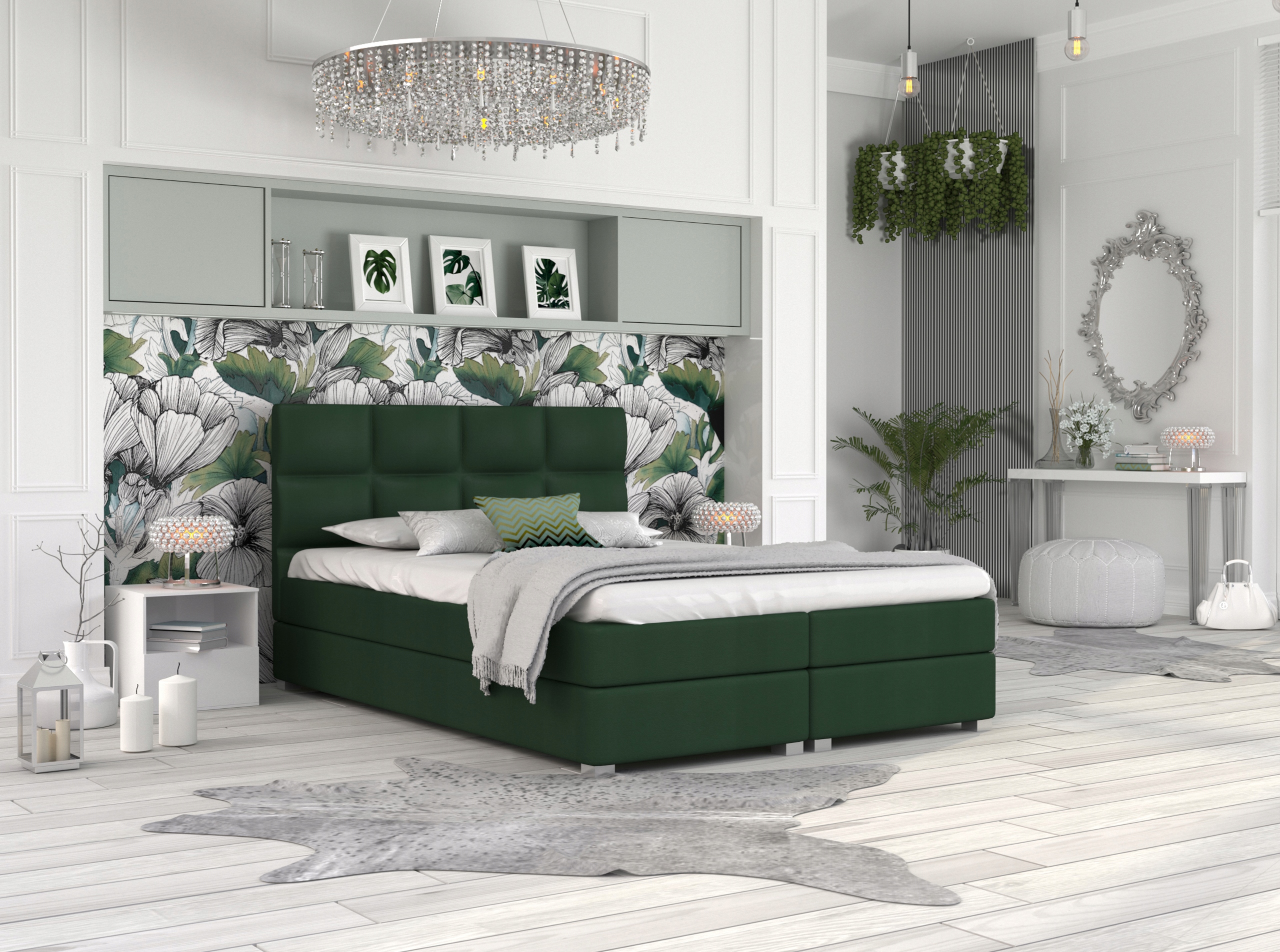 Kontinentální postel 160x200 matrace s úložným prostorem Deli