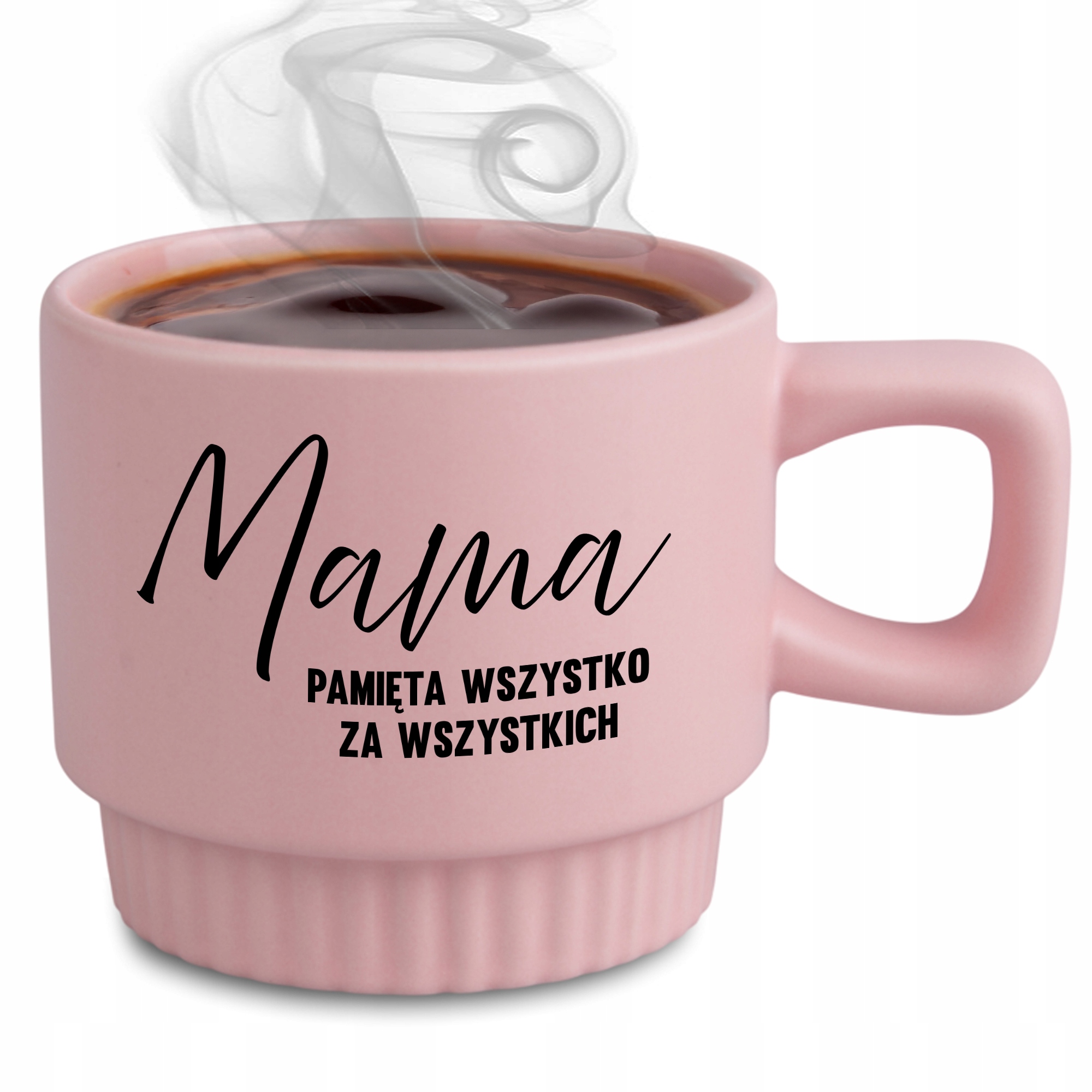 Kubek Ryflowany Różowy Upominek Dla Mamy Dzień Matki Mama Pamięta