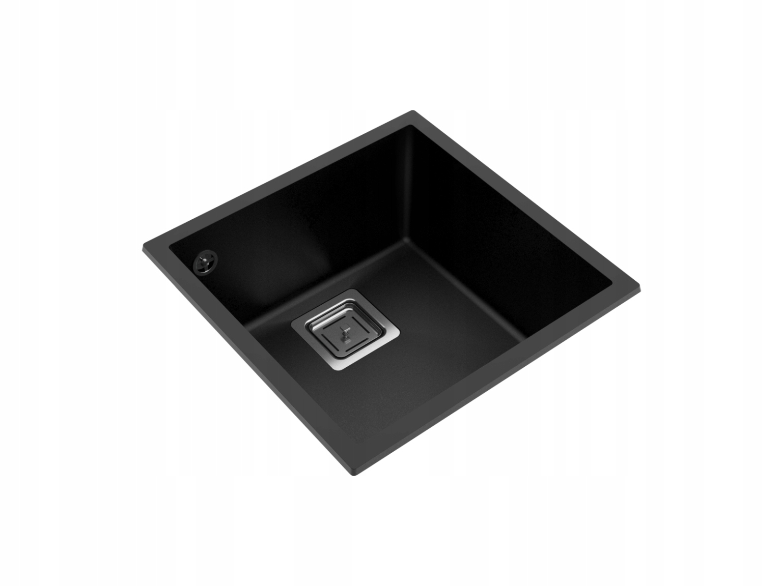 Čierny Závesný Granitový Drez Miló Qubus, Sada Sifónových Úchytiek