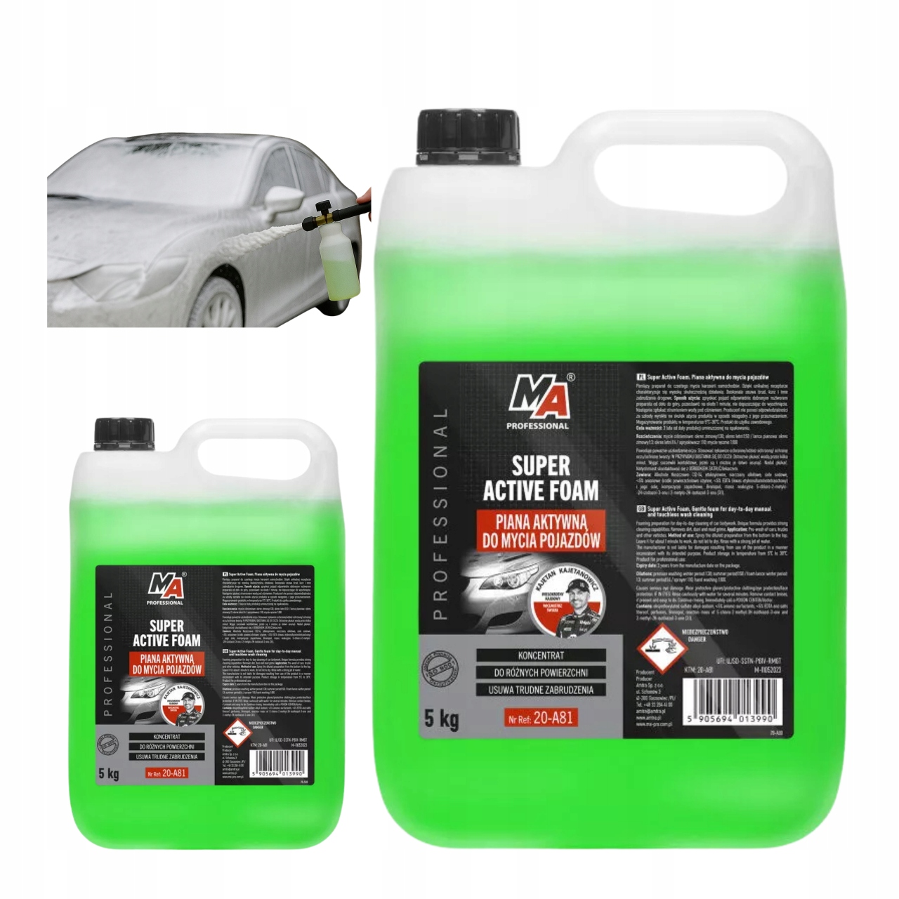 2 X Aktywna Piana do Mycia Samochodu Ma Professional 5L Koncentrat Foam