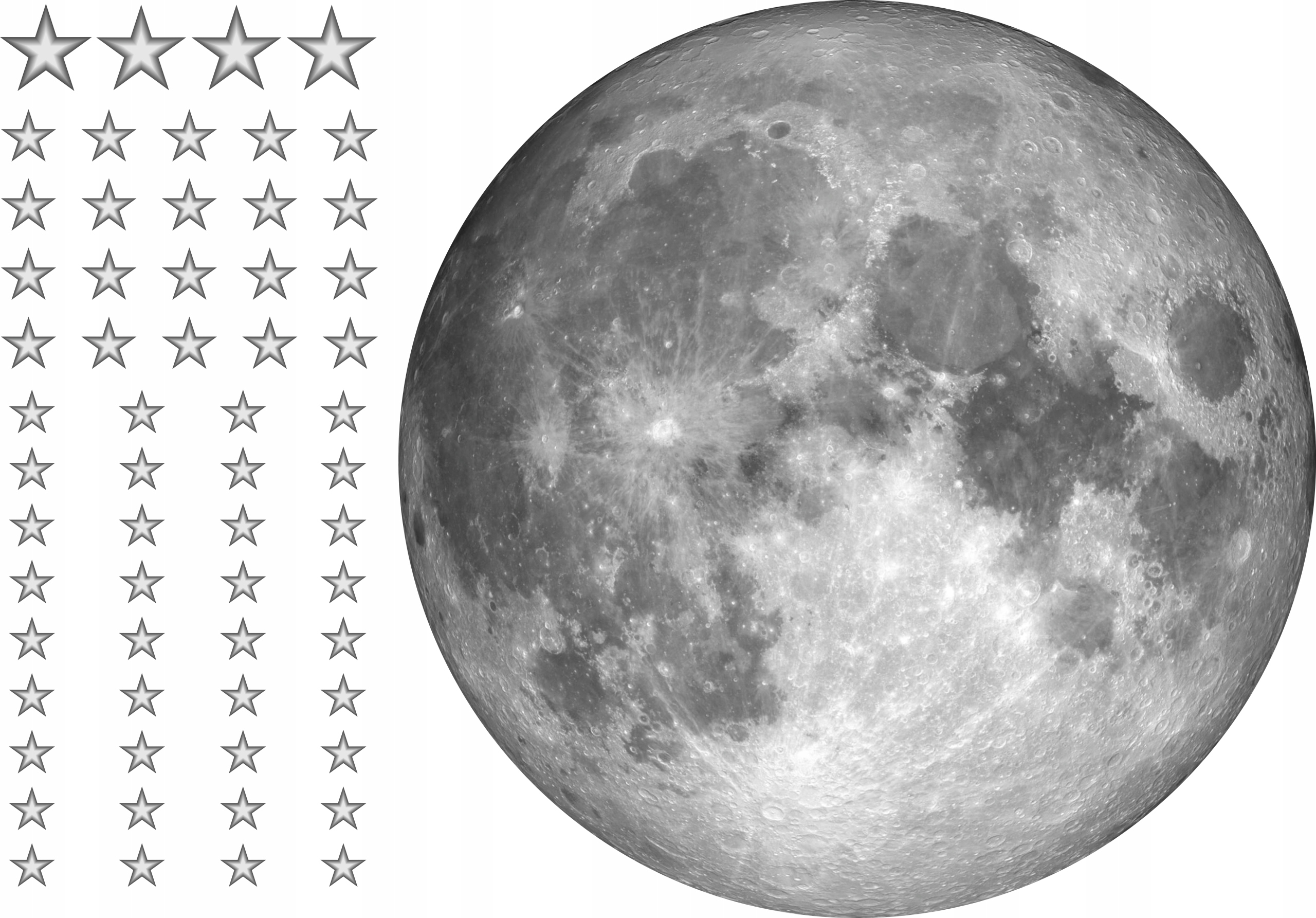

Naklejka ścienna Księżyc Pełnia Gwiazdki Duża 50cm