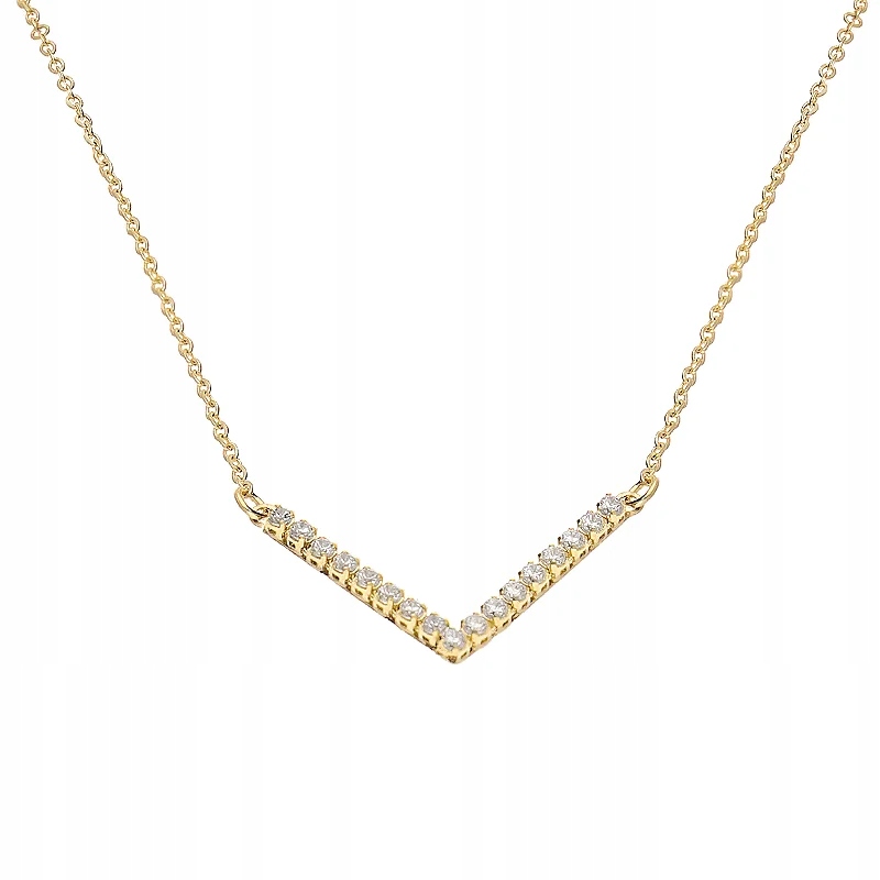 Exkluzivní zlatý náhrdelník 585 s kolikou a zirkony 2.15 g na řetízku