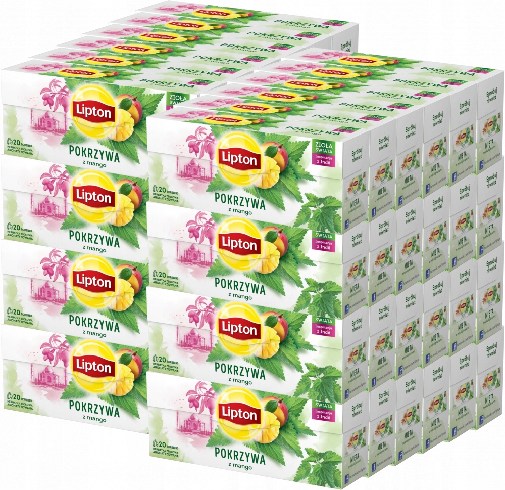 Herbata ziołowa w torebkach Lipton pokrzywa z mango 20szt x48