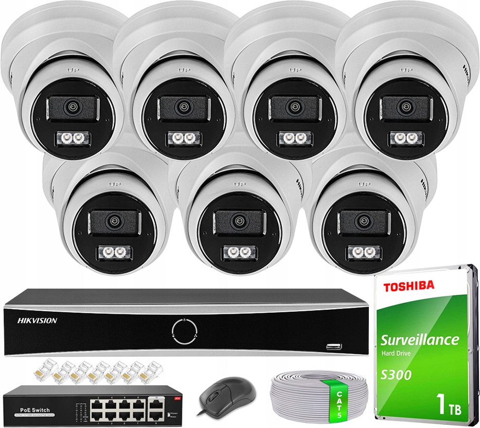 Monitorovací sada 4MPx Hikvision Acusense 7x DS-2CD2343G2-LI HybridLight