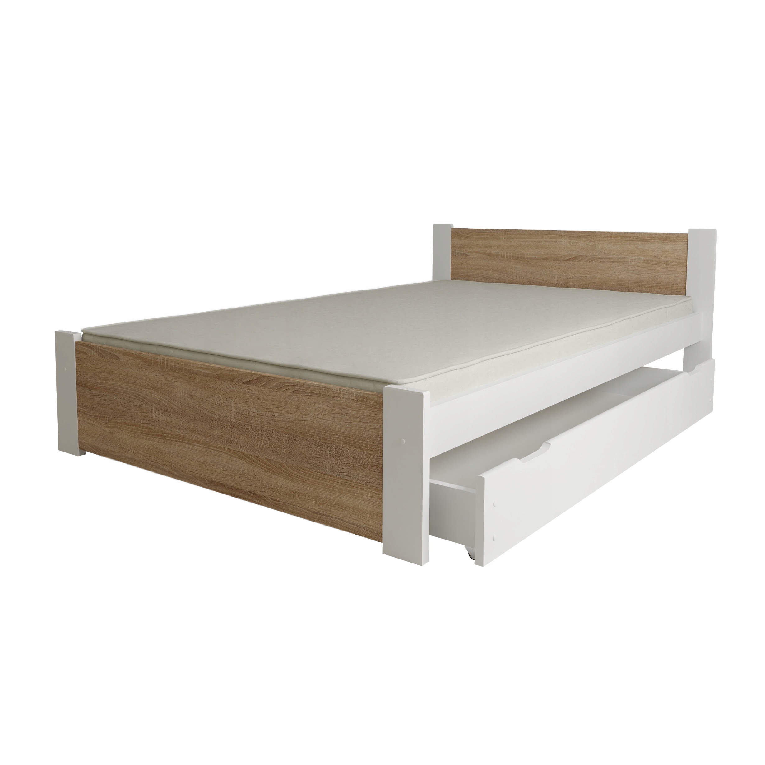 Postel 90x200 D3 Bílý Dub Sonoma Rošt Šuplík