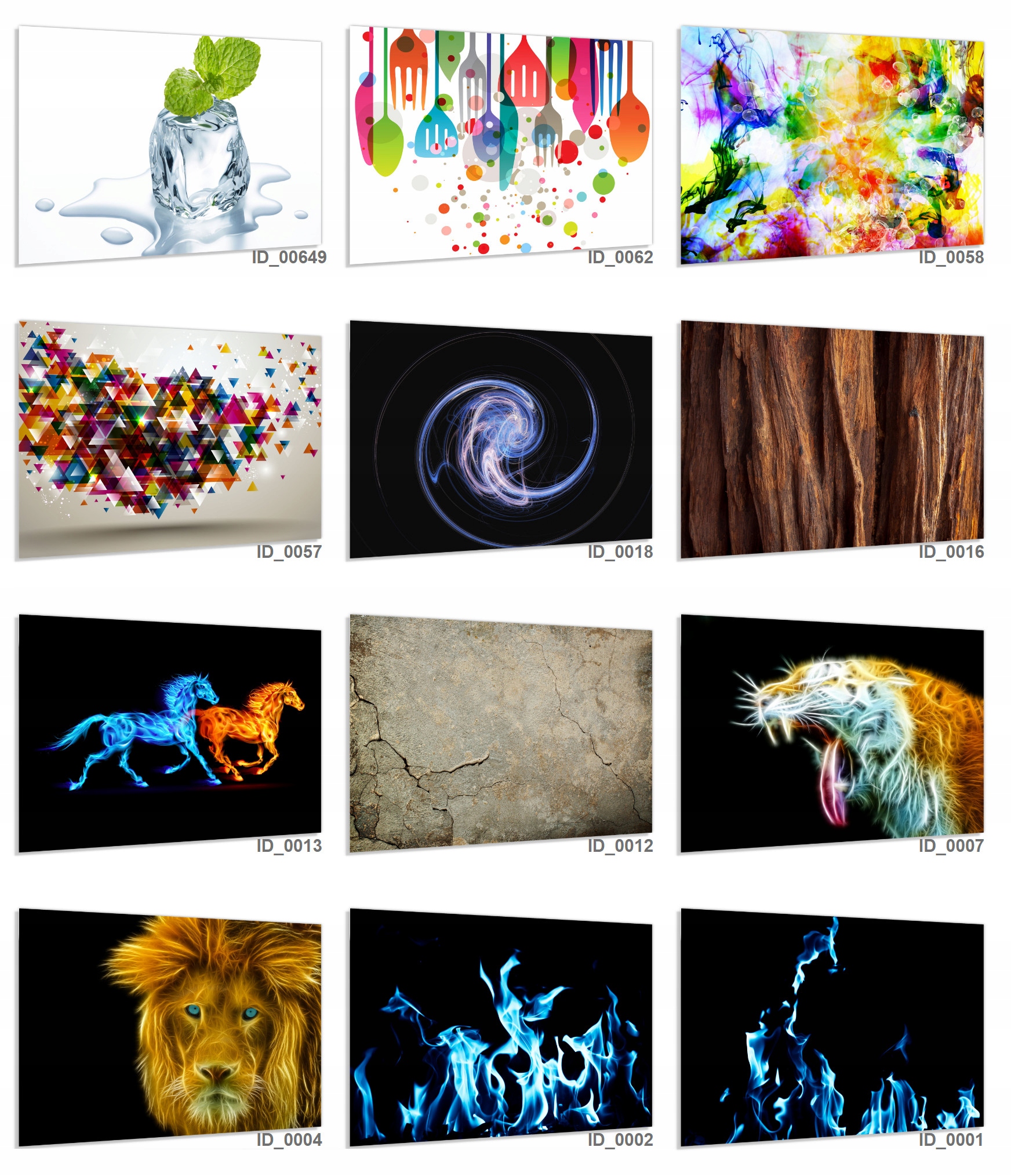 Panel szklany hartowany 60x70 Owoce na białym tle Szerokość produktu 60 cm