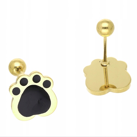 KOLCZYKI POZŁACANE STAL PIERCING 10 MM