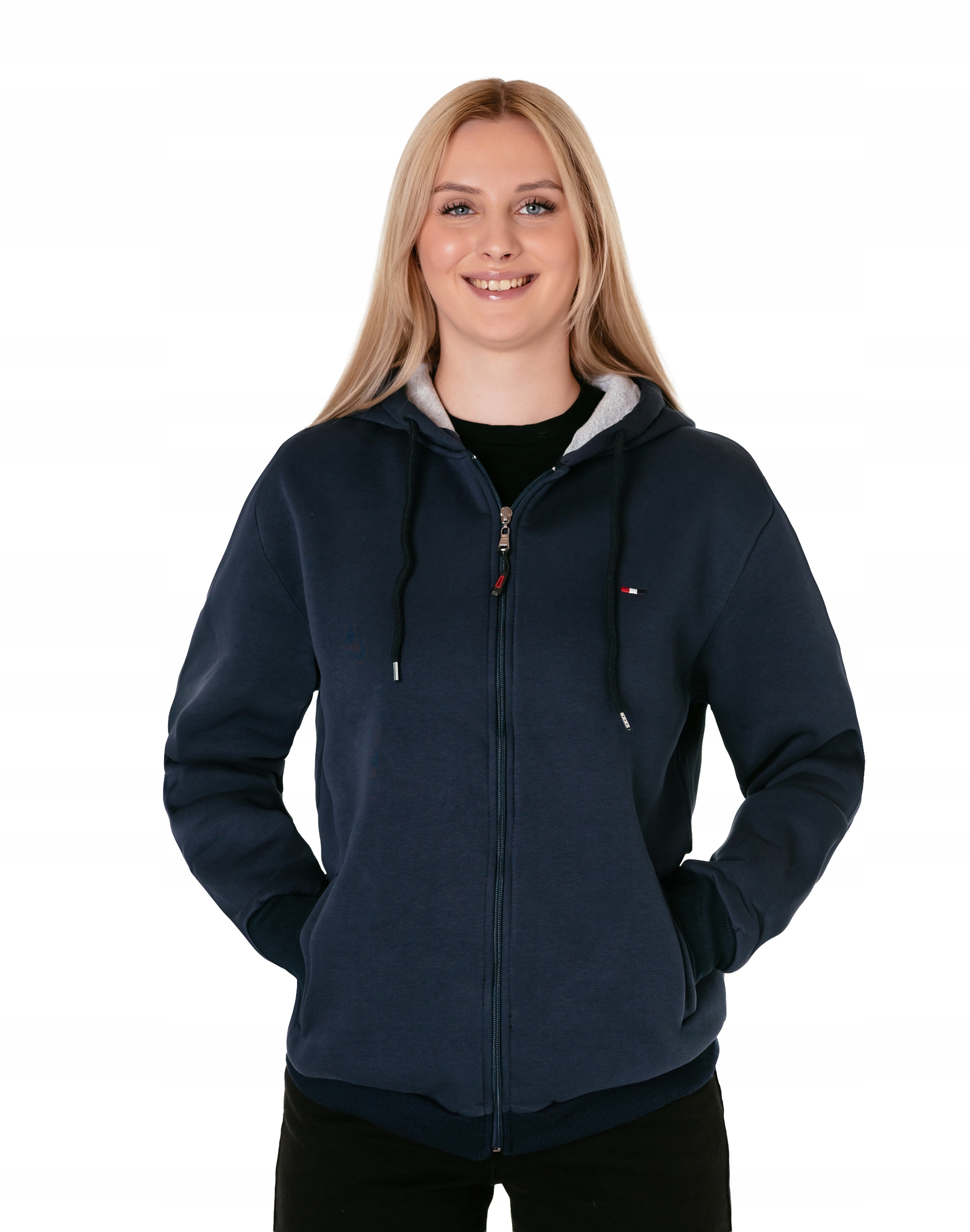 Duża Ciepła Bluza Sportowa Damska Dresowa Rozsuwana z Kapturem BL01-3 6XL