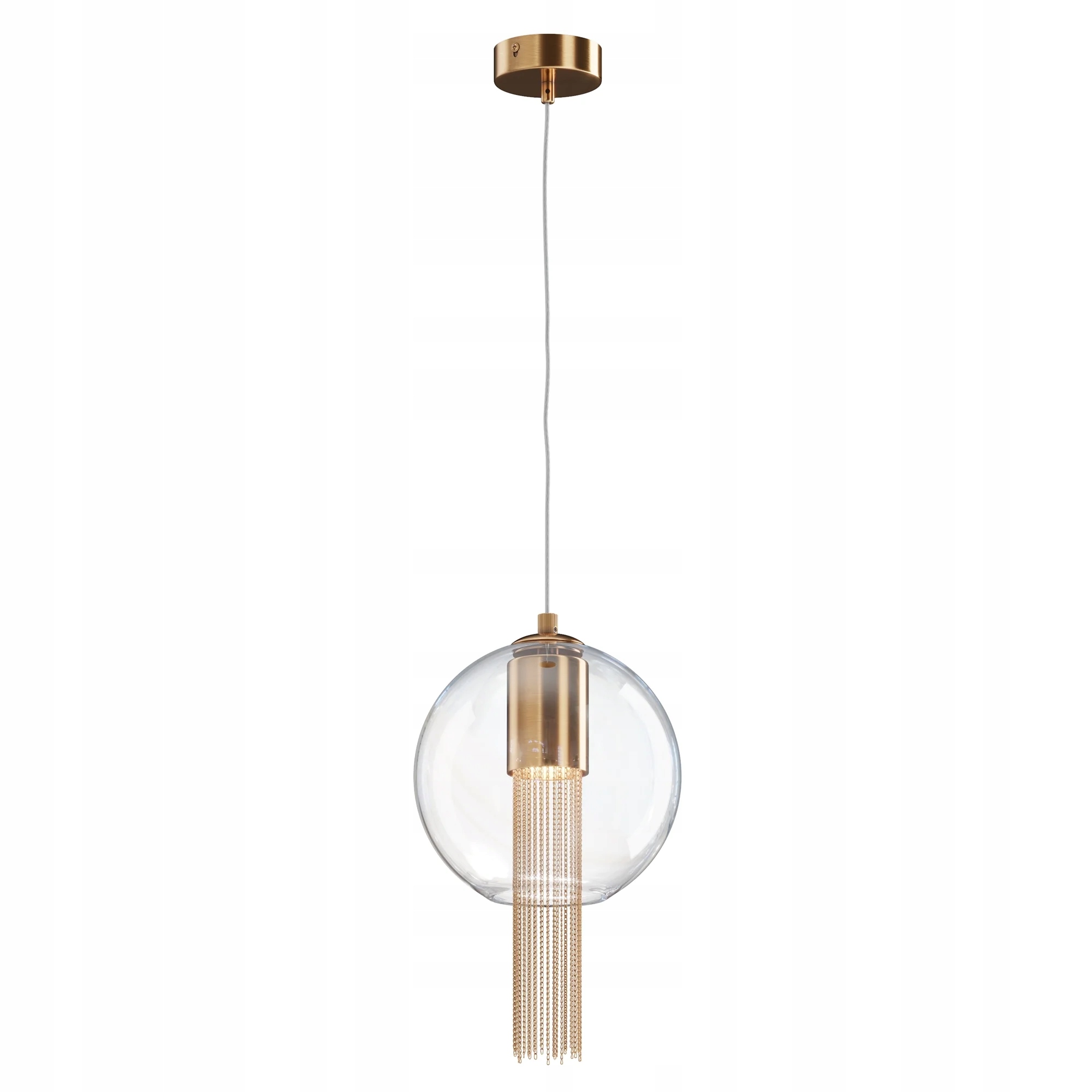 Závesná dekoratívna lampa hnedé ozdobné retiazky sklenené tienidlo Maytoni