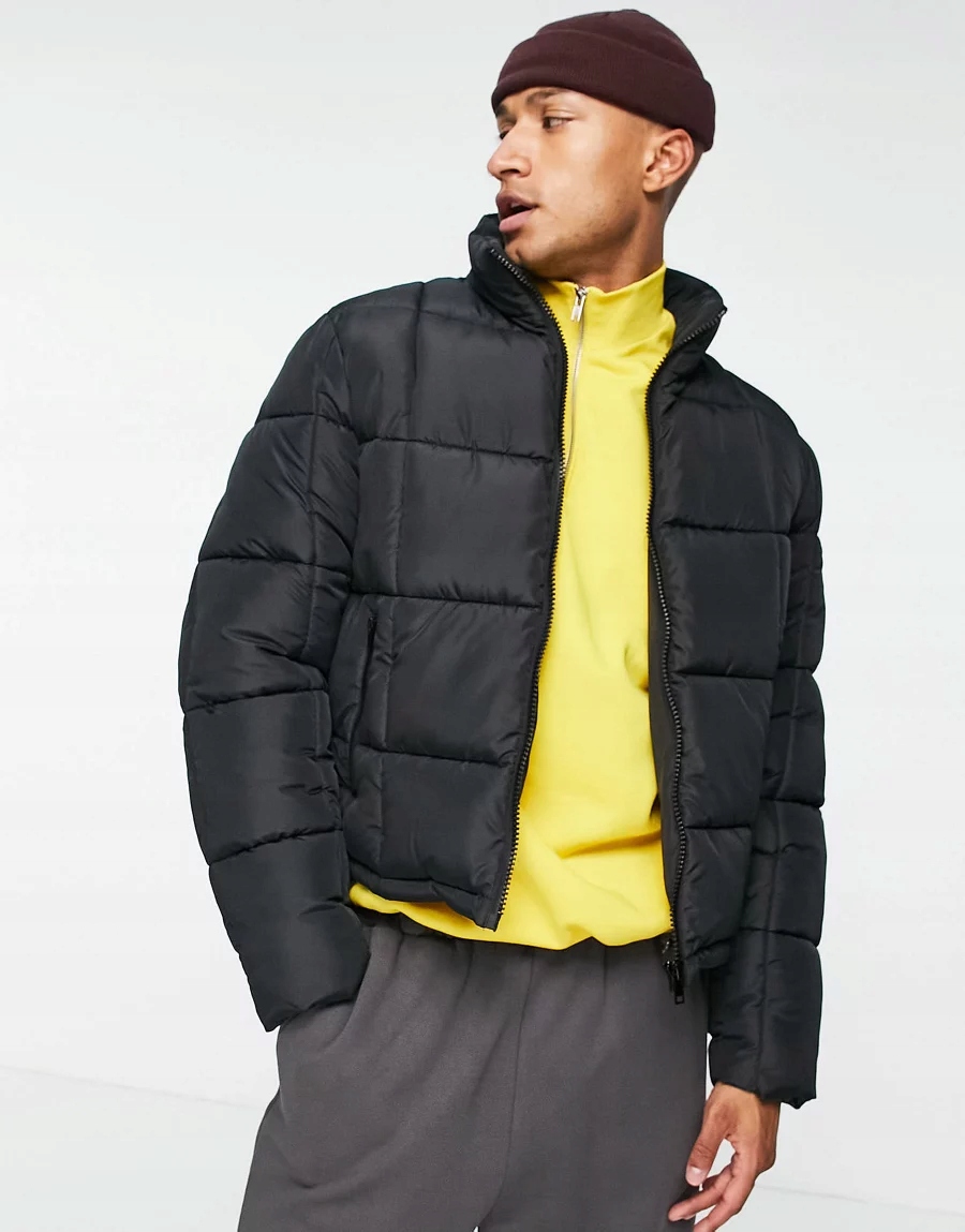 Černá Pánská Prošívaná Péřová Bunda Na Zimu, Velikost Z2G