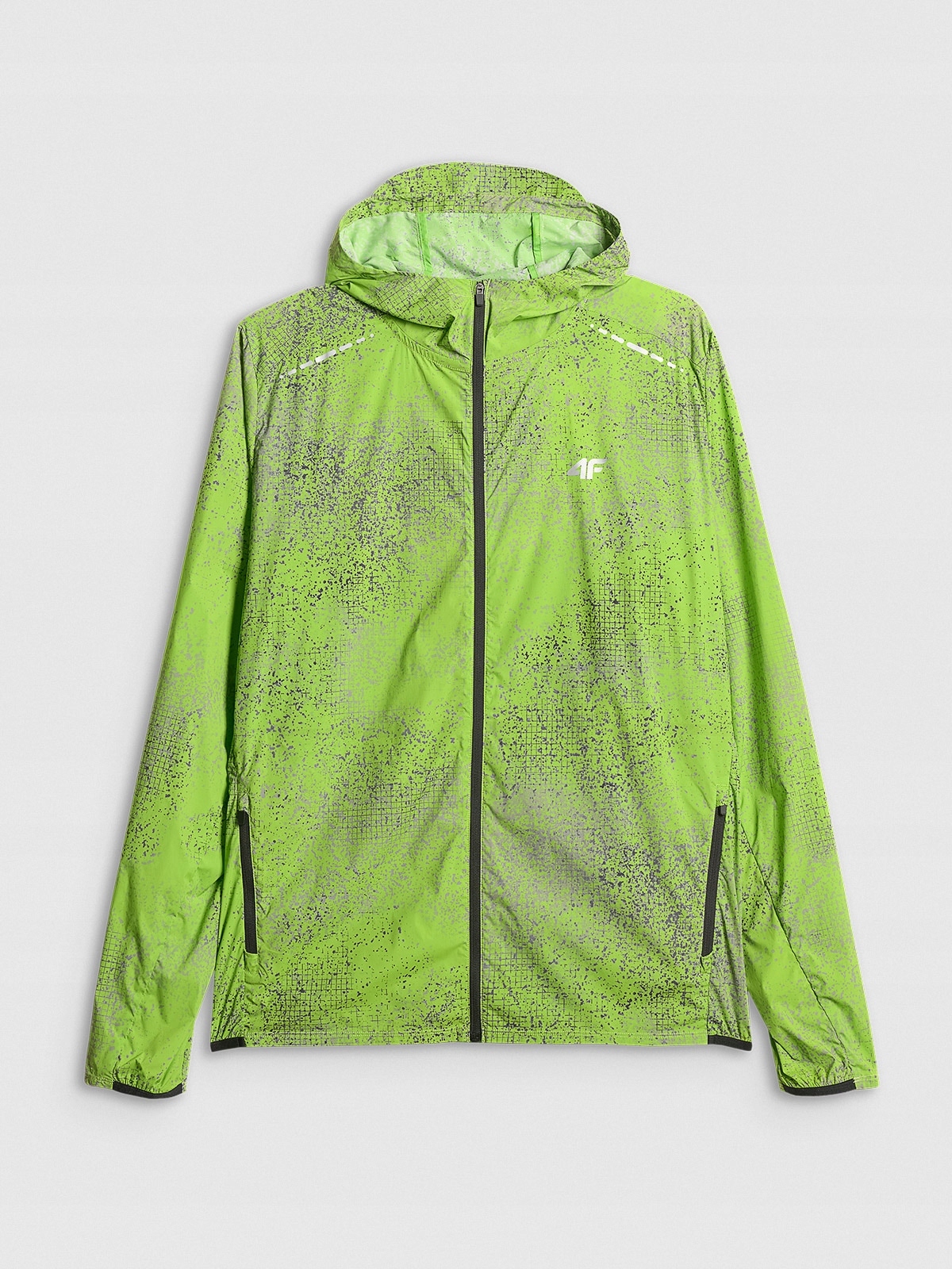 4F Pánská Běžecká Bunda Olivová Regular Lehká XL