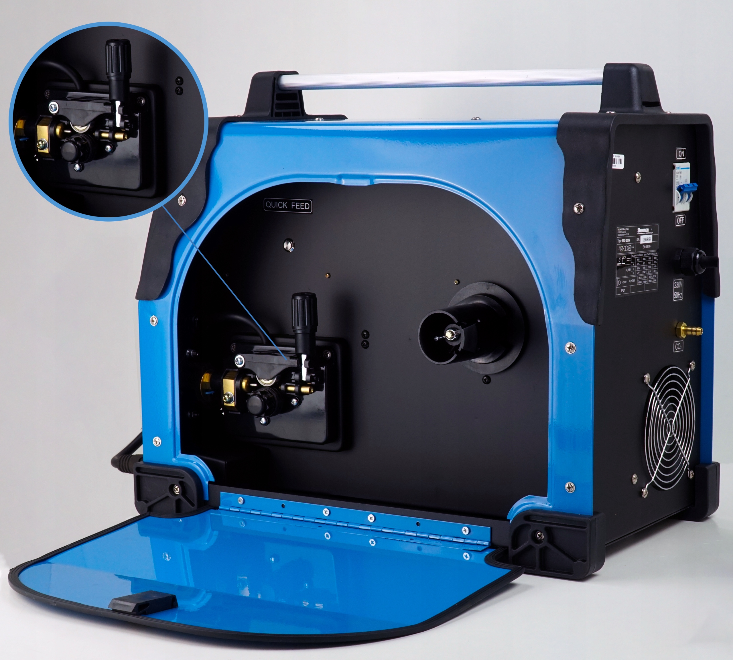 Spawarka Sherman MIG 200M MIGOMAT MMA MAG ZESTAW Waga produktu z opakowaniem jednostkowym 24 kg