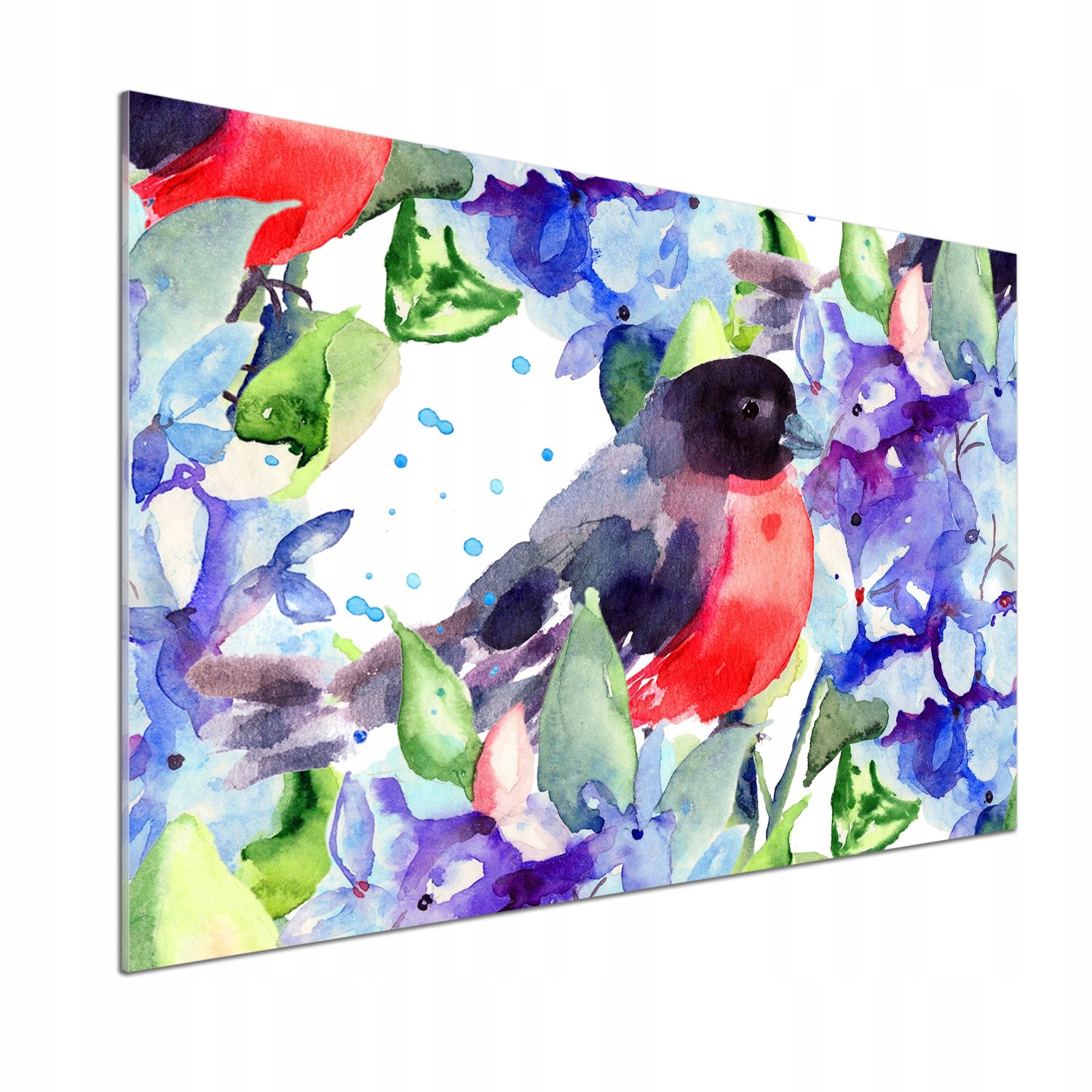 Panel do kuchyne Vták a kvety 100 x 70 cm Lepidlo