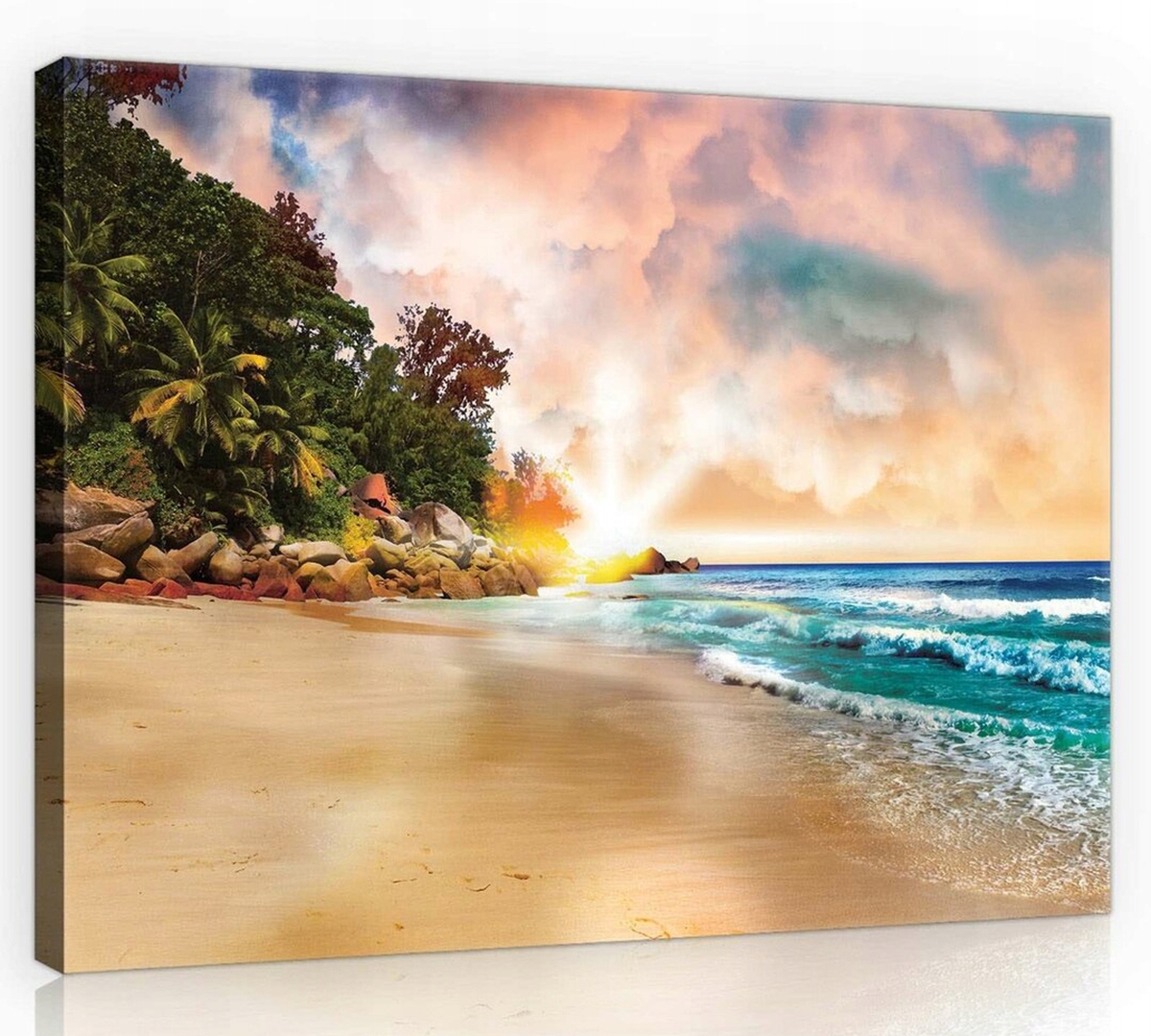 Obraz Na Plátně Canvas 80x60 Pláž Moře Oceán Tropik Slunce Západ