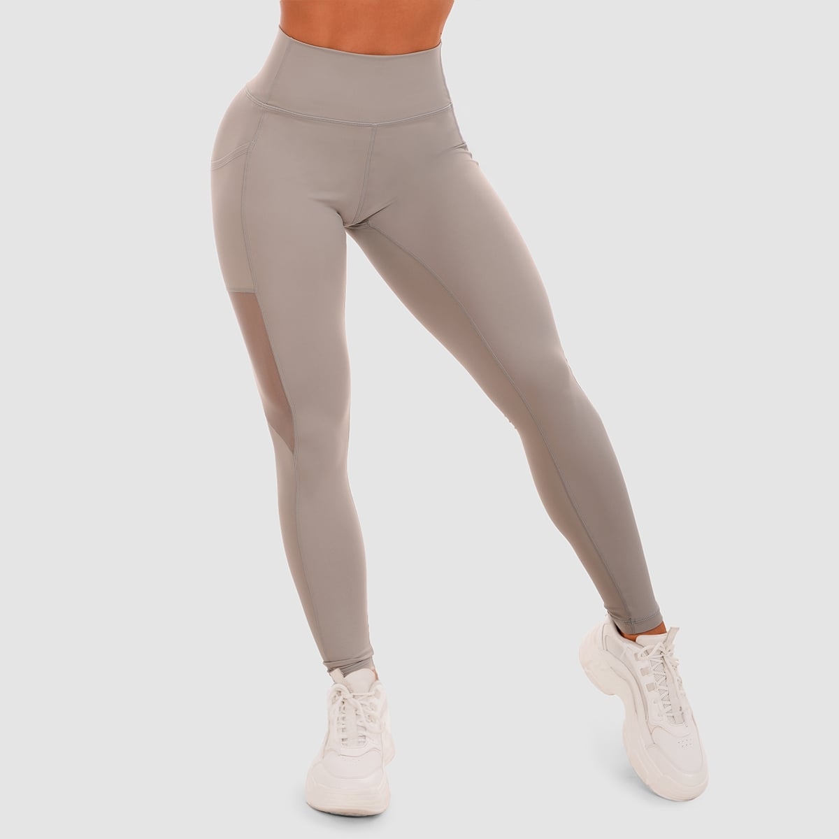 GymBeam Damskie legginsy Mesh Panel Grey M