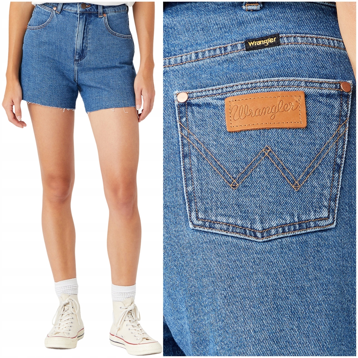 Wrangler A Line Short Seaside vysoké dámské kraťasy krátké kraťasy W31