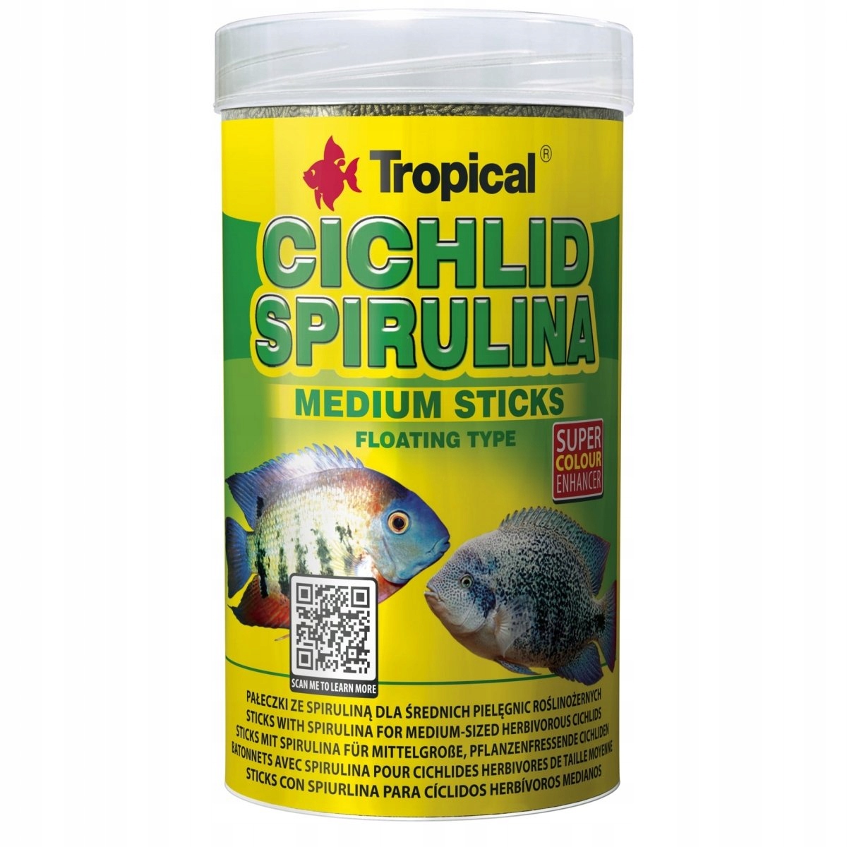 Tropical Cichlid Spirulina Medium Sticks Krmivo Pro Cichlidy Tyčinky 360 G