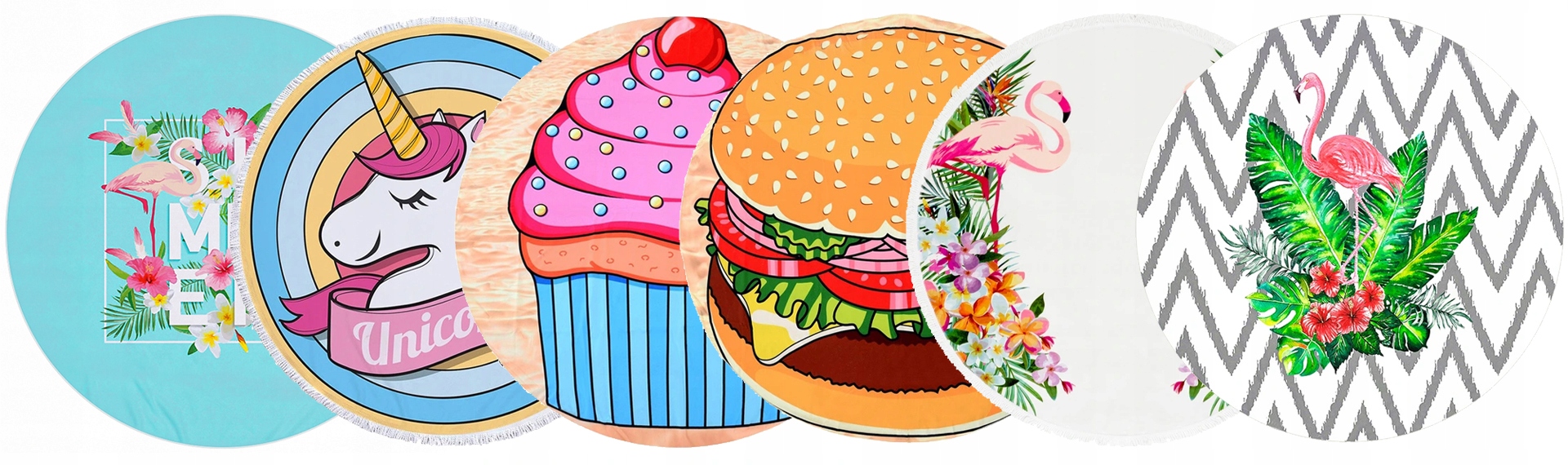 DUŻY RĘCZNIK PLAŻOWY SZYBKOSCHNĄCY 150 HAMBURGER Kształt okrągły