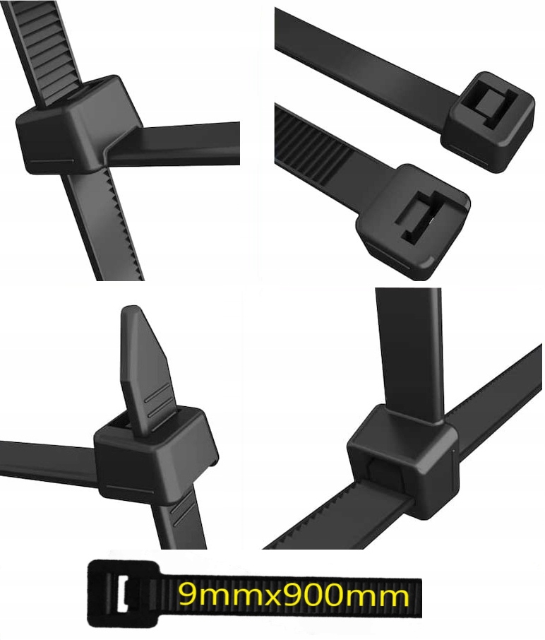 

Opaski Zaciskowe Trytki, Drel 10 szt. 9mm x 900mm